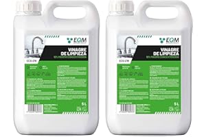EQM SOLUCIONES QUIMICAS EQM - ECO-216 - Vinagre de Limpieza Concentrado - 2x5L - 10º de Acidez - 100% Natural - Potente Limpiador Multiusos para el Hogar