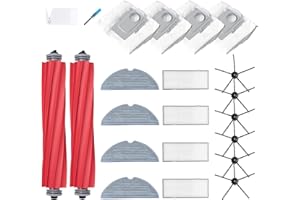 LOVECO Accessoires de rechange compatibles avec Roborock S7 MaxV Ultra,S7 Pro Ultra,2 brosse principale, 4 filtres, 6 brosses latérales, 4 sacs à poussière, 1 outil de nettoyage de brosse