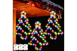 Yowin Stella di Natale Luminosa 3 Pezzi 45 LED Luci Natale da Esterno a Batteria con Timer, Addobbi Natalizi Impermeabile Decorazioni Finestra Natalizi per Interno Festa Albero Balcone - Multicolore