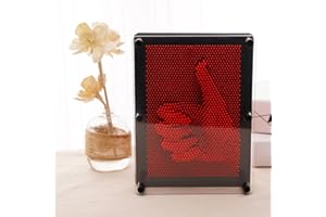 Twshiny 3D Art Sculpture, Novelty Plastic Pin Hand Mold Art Board and Creative Thinking Toy Clone Toy for Home and Office Desktop (Red)