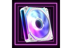 AsiaHorse COSMIQ Ventilador RGB para PC 120 mm, ventilador para caja ARGB con conexión en cadena, espejo infinito, FDB, 2000 RPM, 68,5 CFM, 24 ledes, 4 pines PWM y 5V 3 pines ARGB con controlador