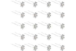 ZOUIQSS 20 Pack (Blanc) Épingles à Cheveux Fleur de Cristal Pinces à Cheveux Strass pour Mariée Mariage Femmes Bijoux de Cheveux Accessoires, avec Récipient Transparent