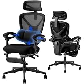 FLEXISPOT OC4 Office Chair, Ergonomic Desk Chair with Footrest | Lumbar Support 3 Zones, Reclining 135&deg;, Breathable Cushion,
