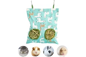 GENERIC Bolsas de Heno Alimentador de Conejo,Bolsa de Heno de Conejo,Bolsa de Alimentación de Animales Pequeños,Bolsa de Heno para Mascotas para Conejo/Conejillo de Indias/Chinchilla (Verde, M)