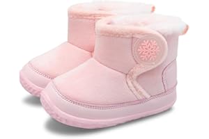 JIASUQI Baby Winter Booties Toddler Ankle Snow Boots with Faux Fur Lined Kid Warm Slippers Shoes for Baby Boys Girls