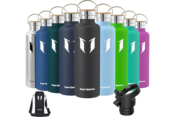 Super Sparrow Botella Agua Acero Inoxidable - Botella Agua Niños - 350ml/500ml/620ml/750ml/1L - Botella Termica Boca Estándar - Sin BPA, para Niños & Adultos, Deporte, Oficina, Yoga, Ciclismo