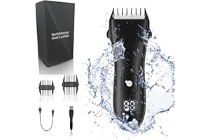 FAVRISON Body Hair Trimmer for Men Electric Pubic Groin Hair Trimmer Body Groomer and Beard Shaver USB Rechargeable Hair Clipper, Waterproof Men Hygiene Razor with LED Display