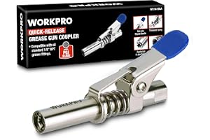 WORKPRO Fettpistolkoppling, snabbkoppling för fettpump med 6-käftslås, pistolanslutning kompatibel med NPT-smörjare 1/8 tum