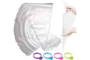 WishesMar 100 Piezas Manga Pastelera Desechables 55 cm Extra Grande Bolsas de Pastelería Mangas Desechable - Engrosada Bolsas de Reposteria Manga para Decoración de Cupcakes et Galletas