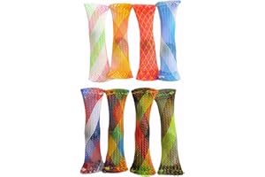 EIHI 8 Stück Gewebter Netzschlauch Mit Marmorspielzeug, Fidget Toys, Sensorisches Spielzeug, Mesh-Fingerspitzenspielzeug, Angstabbau, Spielzeug Zum Stressabbau Für Menschen Mit Adhs Add OCD