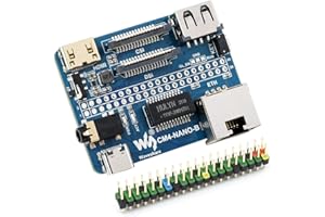 WAVESHARE Nano Base Board (B) para Raspberry Pi Compute Module 4, Mismo Tamaño Que CM4, con CM4 Socket, Raspberry Pi 40PIN GPIO, Gigabit Ethernet, USB2.0, DSI, CSI, HDMI, 3.5mm Conector de Audio, etc.