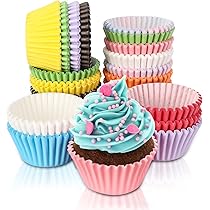 Lot De 300 Caissettes à Muffins En Papier - 6 Couleurs - Dimensions 5x3x7 Cm - Résistant à L'huile - Pour Cupcakes, Desserts, Fêtes