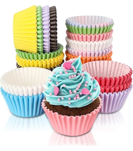 600 Moules à Muffins En Papier - 6 Couleurs Arc-en-ciel - Diamètre 7 Cm - Anti-adhésif - Pour Four Et Micro-ondes