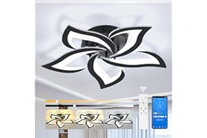 OTREN Lampa sufitowa Salon, ściemnialna lampa sufitowa LED do salonu 3000K - 6500k z pilotem i aplikacją, nowoczesny płatek LED do salonu, sypialni, pokoju dziecięcego (5 głowic / ø60 cm)