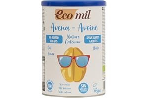 EcoMil - Avena Nature Calcium Instant Bio, Bebida de Avena en polvo, Bebida Vegetal Ecológica, Sin Azúcares añadidos, Contiene 400 g