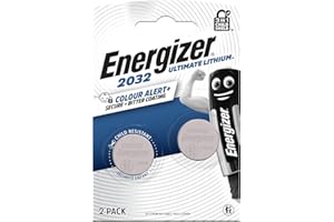 Energizer Pilas CR2032 (Paquete de 2) - Baterías de Botón 3V Litio - La Primera Pila 3 in 1 Child Shield - technología de Alerta de Color - 10 años de Almacenamiento