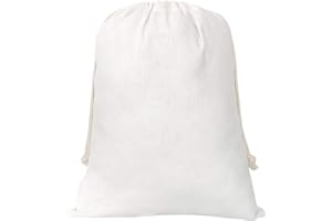 SumDirect 20 sacchetti in mussola di cotone, bianchi, mini, leggeri, traspiranti, con coulisse, riutilizzabili, per matrimoni, feste, compleanni