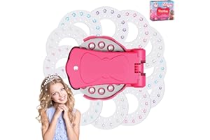 MNIXY Zestaw do stylizacji włosów z 180 bling-Bling Hair Gems. Gem Stamper Hair dla dziewcząt i dzieci. Błyszczące włosy, różowe