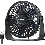 TriPole USB-Tischventilator, 3 Geschwindigkeiten, Luftstrom, Mini-Tischventilator, 360°-Drehung, tragbarer persönlicher Venti