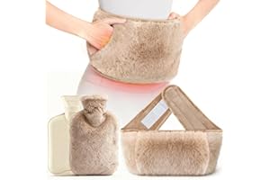 FORRINX Bolsa de agua caliente 130cm extra largo Cinturón térmico Botella térmica funda mullida prueba de fugas para la espalda, el cuello y el abdomen (BS 1970:2012)