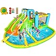 bouncy castle with pump extra large bouncy castle with slide 545 x 365 x 218 cm children's inflatable bouncy castle for adults/children,green