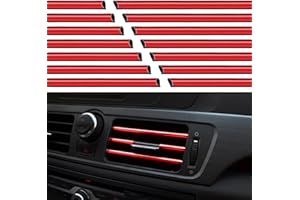 TSLBW 20 Pcs Car Vent Outlet Trim Car Interior Trim Vent Outlet Trim Decoration Strip Chrome PVC Car Air Conditioner Vent Outlet Trim Decoration Strip for All Straight Air Vent Outlet of Auto Interior
