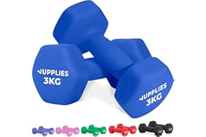 JUPPLIES Neoprene Dumbbells and Dumbbells Set 1kg/2kg/3kg/4kg/5kg/10kg (Pairs) – Compact Design, Anti-Rolling and Non-Slip – Home Training