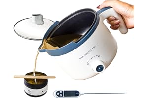 LINGQIAN Wax Melter for Candle Making with Thermometer, Electric Candle Wax Melting Pot with Spout, Double Boiler Candle Making Crock Pot with Measurements