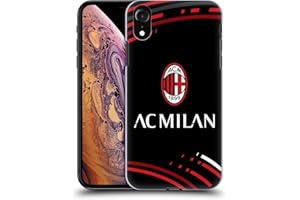 Head Case Designs Licenza Ufficiale AC Milan Curvato Modelli Cresta Custodia Cover Dura per Parte Posteriore Compatibile con Apple iPhone XR