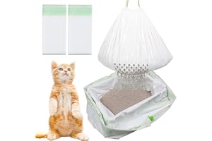 AOOGON Sieb-Katzenstreueinlagen, Katzenkotbeutel mit Filterloch, Katzentoiletten Einlagen Kordelzugbeutel für Haustier Katze, Katzenstreu (Cat Litter Drawstring Bags-2Pack)