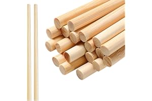 Jisrcha 60 Pezzi Bastoncini Legno Rotondi 30 Cm - Per Diffusori, Lavori A Maglia, Progetti Artistici, Modellismo (8 MM)