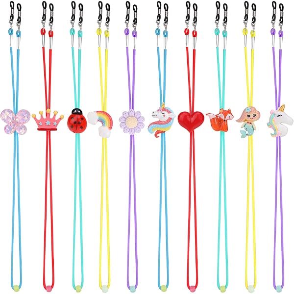 Lot De 4 Cordons Lunettes Enfant - Sangles Perlées Anti-Perte Mignonnes Pour Lunettes De Soleil Et Sport Garçons Filles