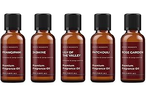 Mystic Moments | Floral Favourite Fragrance Oil Gift Starter Pack 5x50ml | Frangipani, Jasmine, Lily of The Valley, Patchouli, Rose Garden | Perfect as a Gift