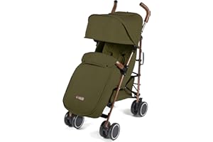 Ickle Bubba Discovery Poussette | Poussette portative légère | de 6 mois à 4 ans | Capot UPF 50, housse de pluie, doublure de siège et chancelière (Khaki, Discovery Max)