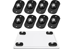 TRVL FIELDER Selbstklebende Mini-Rollen, Kugelrollen für Küchengeräte, 360° schwenkbare Universalrad-Rollen, Kleberolle für DIY, Mülleimer, Aufbewahrungsbox, Kleingeräte (8, Schwarz)