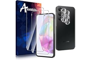 Anoowkoa [2+2 sztuki do Samsung Galaxy A35 ochraniacze ekranu i osłony obiektywu aparatu, folia ze szkła hartowanego, folia ochronna zapobiegająca odciskom palców