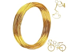 OMBRISA Filo di Ferro Modellabile 1 mm, Filo Alluminio 30 m, Filo Metallico in Alluminio, Filo Alluminio per Bigiotteria per la Creazione di Gioielli e la Modellazione di Fiori da Giardino (Oro)