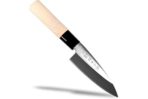 PRODUCT OF GIFU JAPAN Coltello da Cuoco per Sushi Seki Japan Japanese Seki SANBONSUGI, Coltello da Sashimi Deba in Acciaio Inox 420J2, Manico in Legno, 105 mm (4,in)