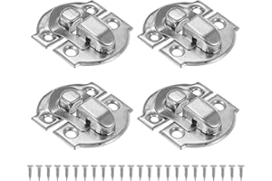 PATIKIL Small Metal Box Toggle Latch, 4 Pack Vintage Hasp Latch Lock Buckle Hardware with Mounting Screw for Wood Jewelry Cabinet Toolbox Ordinary Box, Silver