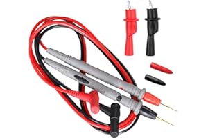 EUZUXU Multimètre 1000V 20A, Kit de Pointes de Mesure, Cordon Multimètre en Silicone, 1 m, Double Isolation