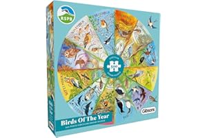 Gibsons RSPB Birds of the Year 500 Piece Circular Jigsaw Puzzle for Adults – Seasonal Nature Artwork by Claire Comerford – Colourful British Birds Design – Premium Sustainable Puzzle Made in the UK/EU
