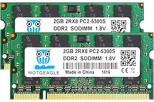 MOTOEAGLE 4GB (2x2GB) PC2 5300 SODIMM RAM DDR2 667MHz 2Rx8 2GB DDR2 5300s PC2 666MHz Arbeitsspeicher 200-Pin CL5 1,8V Notizbuch für iMac,mac Mini,MacBook,MacBook Pro,Intel