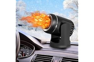 AMNF Chauffage portable 2 en 1 pour voiture - Chauffage ou refroidissement rapide - Dégivreur de pare-brise de voiture - 12 V 150 W - Chauffage rapide en céramique - Rotation à 360 degrés