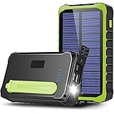 CXYP Power Bank Solare 12000mAh, Dinamo a Manovella di Emergenza Caricabatterie Solare Batteria Esterna Portatile con 2 USB P