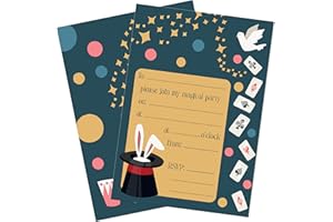 M & G Mustard & Gray Childrens Party Invitations (x24 Invites Only, Magic)