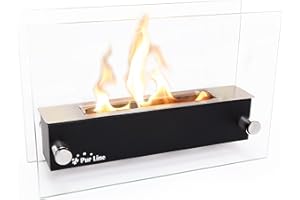 PUR LINE Purline NYX Cristal - Biochimenea de sobremesa de Acero Inoxidable y Cristal Templado