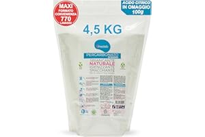 MAMICUP Percarbonato di Sodio per Bucato Puro (4,5 Kg, 770 Lavaggi) Smacchiatore Bucato Azione Sbiancante Igienizzante Naturale, Antimuffa, Professionale Busta Richiudibile - IN OMAGGIO 100gr di Acido Citrico