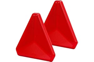 DARKGUARD 2xCatarifrangenti Triangolare Posteriori Rossi,Autoadesivo,E Omologato,150x10x135mm(LxWxH), Triangolo Riflettore Posteriore Rosso per Caravan Furgoni（Rosso-Triangolare-Autoadesivo-2Pezzi）