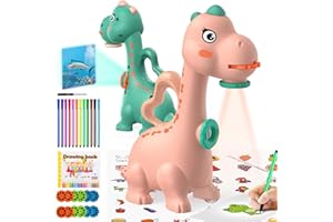 MOMSIV Projektor rysunkowy dla dzieci, projektor do śledzenia i rysowania, deska kreślarska, zestaw zabawek z 96 kolorowymi wzorami dla chłopców i dziewczynek, prezent, różowy