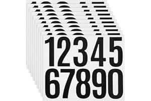 Giantree 10 Blatt Zahlen Aufkleber 8 cm, Schwarz Klebezahlen Wetterfest Aufkleber Hausnummer Zahlen Klebezahlen Sticker 0-9 Selbstklebendes Hausnummer Für Postkasten Schilder Hausnummern